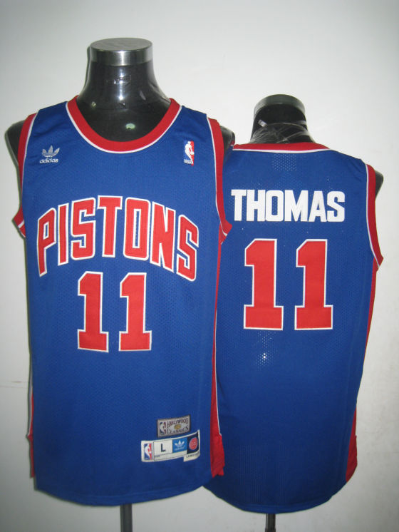  NBA Detroit Pistons 11 Isiah Thomas Swingman Throwback Blue Jersey